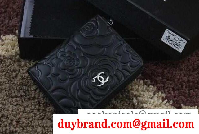 エレガントな財布レディース人気 chanel フラップウォレットミニ財布ｃｃロゴ花柄ブラック