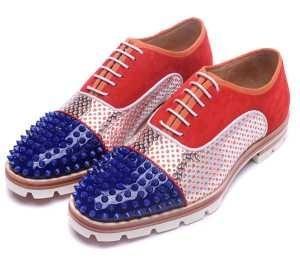 Giới hạn phổ biến Christian Louboutin Christian Lubutan Men Sneakers Giày giày bình thường Giày giày Spike Blue X Red