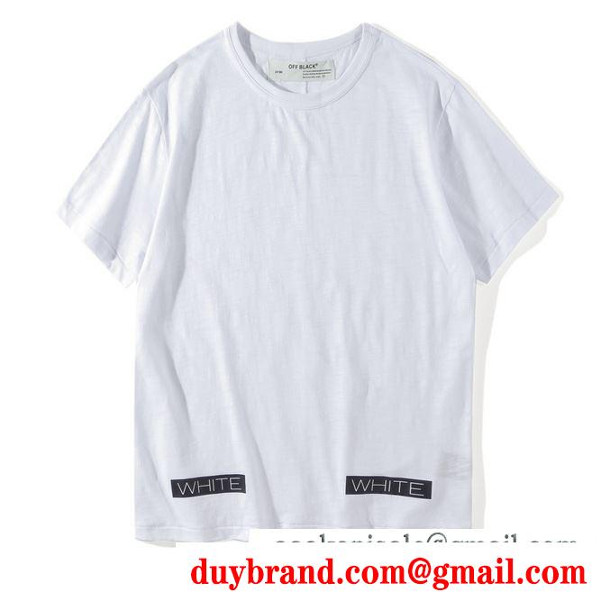 上質な質感!Off-Whiteオフホワイトｔシャツ通販のメンズクルーネック半袖Tシャツスーパーコピー ブラック、ホワイト2色