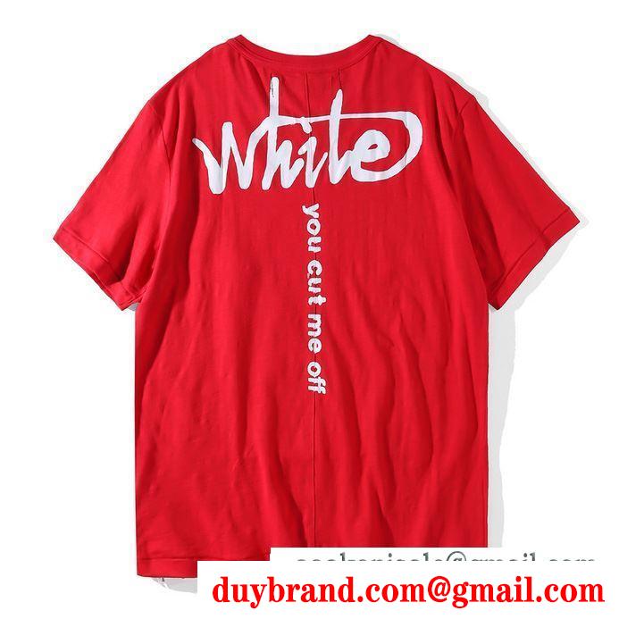 爆買い新作登場Off-Whiteオフホワイトコピー人気 ｔシャツ クルーネック半袖tシャツ ｔシャツ通販品 ブラック ホワイト 赤色