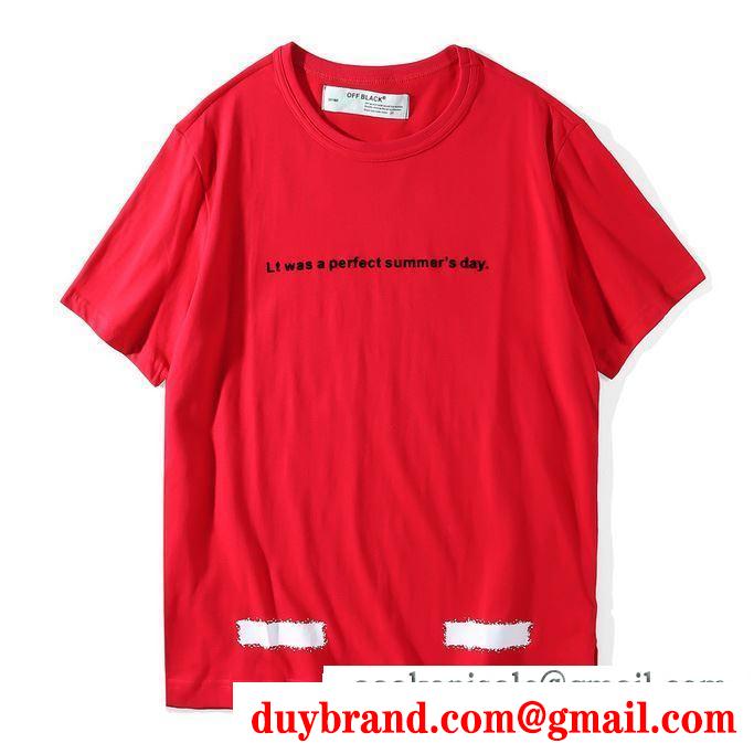 通気性、着心地がいいOff-Whiteオフホワイトコピー人気のメンズのクルーネック半袖Tシャツ偽物 ブラック、ホワイト、赤色3色可選