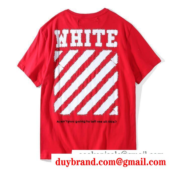 通気性、着心地がいいOff-Whiteオフホワイトコピー人気のメンズのクルーネック半袖Tシャツ偽物 ブラック、ホワイト、赤色3色可選
