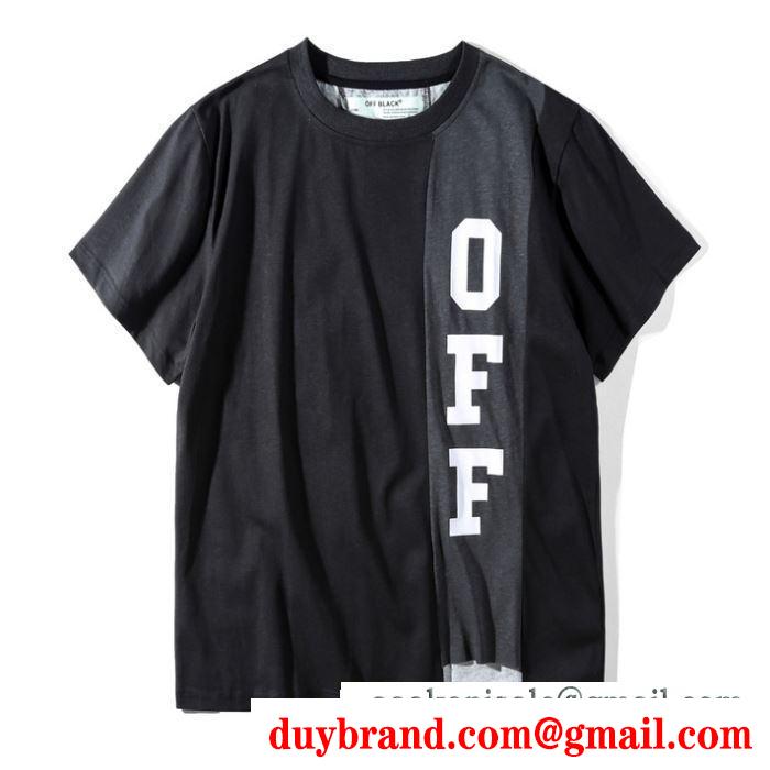 高いデザインのOff-WhiteオフホワイトＴシャツコピーのメンズのブラックのクルーネック半袖Tシャツ激安偽物