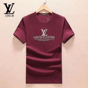 Vật phẩm thời trang Louis Vuitton Louis Vuitton Men Business Crew Neck Tay áo ngắn T -Shirt Thư đặt hàng