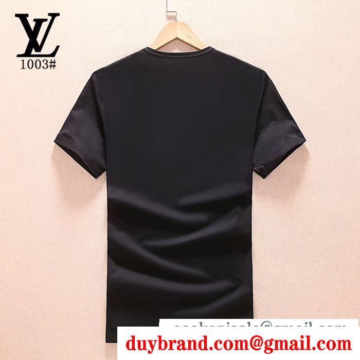 LOUIS vuittonルイヴィトンスーパーコピーメンズビジネス用クルーネック半袖tシャツブラック、パープル、ホワイト3色