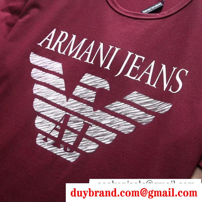 安心な品質ARMANIアルマーニ通販コピーメンズビジネス用クルーネック半袖Tシャツホワイト、ブラック、ワインレッド3色可選