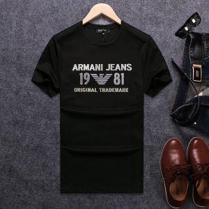 Armani armani mail nhẹ và mỏng armani đặt hàng nam tay áo ngắn tay t -shirt đen, trắng, màu xanh 3 màu sắc