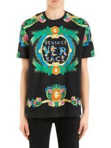 Ấn tượng thuần túy Versace Versace T -Shirt Dịch vụ Tính cách thoải mái Tops nổi tiếng nam 18 Summer Shinsei