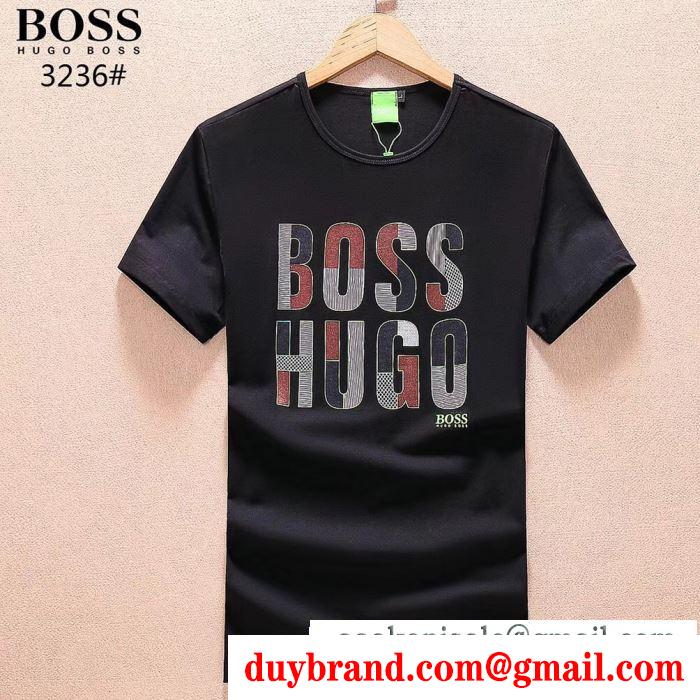 快適な着心地HUGO bossヒューゴボスコピー激安のロゴがプリントされたメンズクルーネック半袖tシャツ