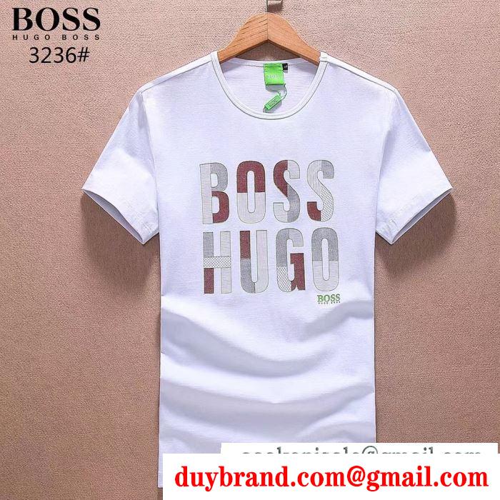 快適な着心地HUGO bossヒューゴボスコピー激安のロゴがプリントされたメンズクルーネック半袖tシャツ