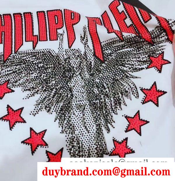 今話題沸騰の大人気PHILIPP pleinフィリッププレイン偽物プリント男女兼用クルーネック半袖tシャツ