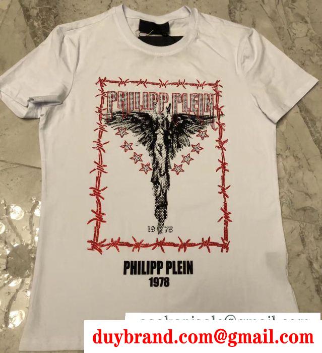 男女兼用フィリッププレインコピー philipp plein超人気専門店のプリントクルーネック半袖tシャツ