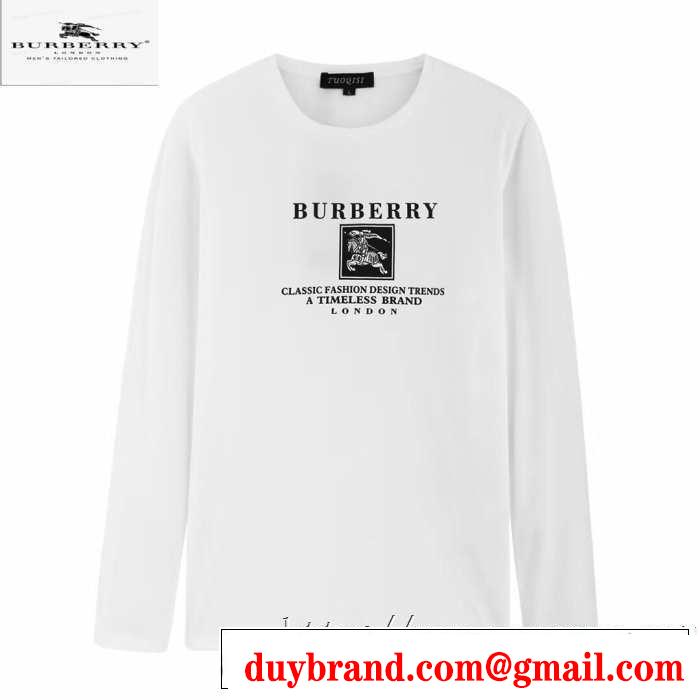 速報！2019年秋ファッショントレンド バーバリー BURBERRY 長袖Tシャツ 3色可選 新作アイテムが今年流
