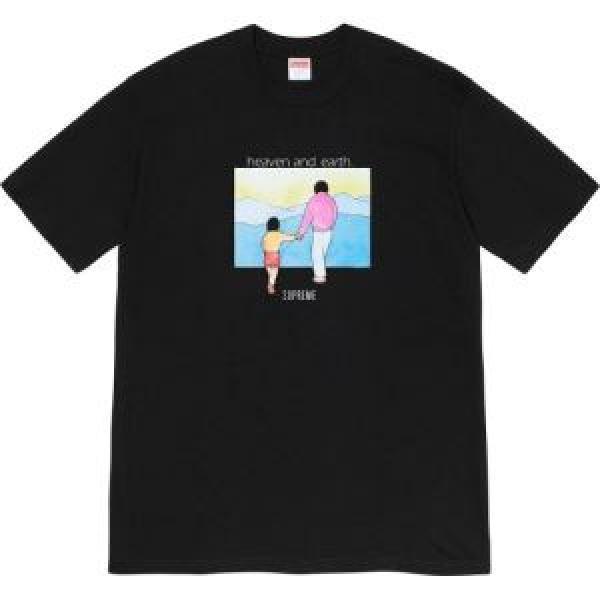 2 -Colored Supreme 19FW Heaven and Earth Tee tối cao tối cao T -shirt/Short Sleeve hấp dẫn hơn _ tay áo ngắn T -shirt