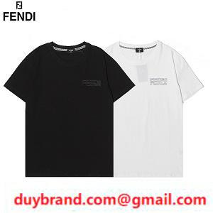 Fendi fendi t -shirt tay áo ngắn đơn giản căng thẳng đơn giản -Thiết kế rất phổ biến