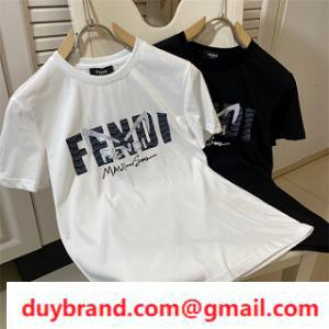 Eye New Fendi Fendi Short Sleeve T -Shirt Two -Molored Street theo một bản in đặc biệt