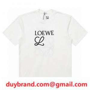 Trang phục thời trang mùa xuân / mùa hè Loewe Loewe Short Tay áo T -Shirt Phong cách đẹp mới 2 Màu sắc Phát triển cho nam và nữ