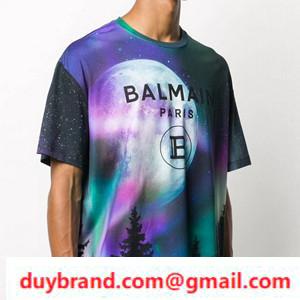 Balman T -Shirt Logo Balmain Casual Tops lớn cổ điển 
