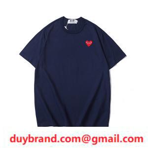 Comme Garcons Red Heart thêu logo T -Shirt Men's Short Sleeve Renional Phiên bản