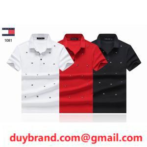 Phát triển màu đen, trắng và đỏ Tommy Hillphiger Thêu logo áo polo