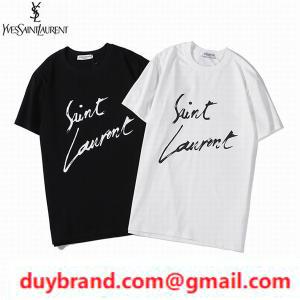 Saint Laurent Dấu hiệu độc đáo Saint Laurent Logo In Smart Rush Sleeve T -shirt