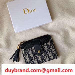 Người giữ thẻ Dior Dior với Tuasel Charm 2 Màu nhỏ gọn Kích thước Kích hoạt Thẻ Kiếm