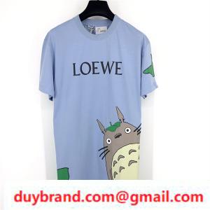 Loewe 21SS Mùa xuân / Mùa hè Phổ biến tay áo ngắn mới tay áo T -Shirt x Totoro Sê -ri Hợp tác Giới tính