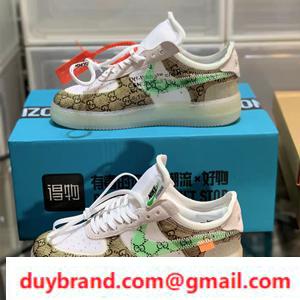 Sale số lượng hạn chế Nike × Off-White × Guccichanell Airfor 1 Sneaker thời trang màu trắng