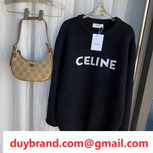 2022 Celine Celine Sweater Mail Đặt hàng 2 màu sắc hoàn toàn sành điệu --up với vẻ ngoài sắc nét