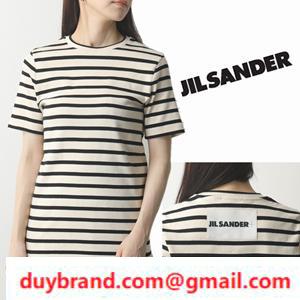 2022 Mùa xuân / Mùa hè Mới Jil Sander Jill Sander Short Tay áo ngắn T -Shirt Biên giới được thiết kế tối thiểu sự thoải mái ưa thích của phụ nữ