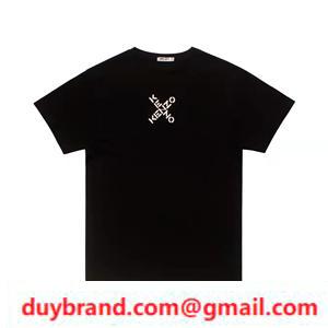 Kenzo Little X tay áo ngắn T -Shirt giả Kenzo Cross Logo 2 Màu đơn giản STREETWEAR