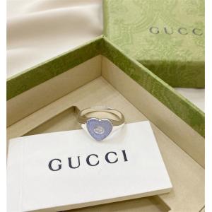 Nhẫn Gucci Gucci 925 Sterling Silver Double G Enamel Light Blue Love Ring 2022 Hàng hiệu siêu cấp chất lượng cao 